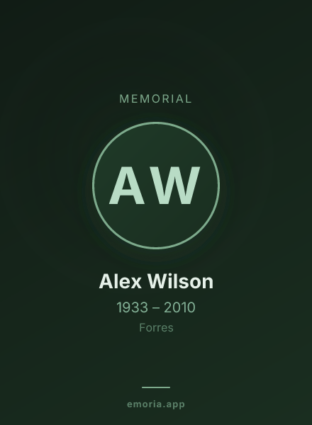 Memorial portrait of Alex Wilson