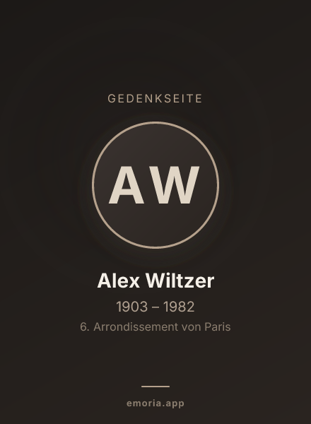 Gedenkportrait von Alex Wiltzer