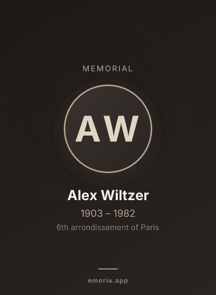 Memorial portrait of Alex Wiltzer