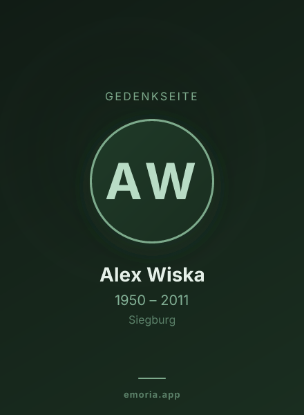 Gedenkportrait von Alex Wiska