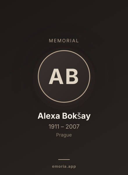Memorial portrait of Alexa Bokšay