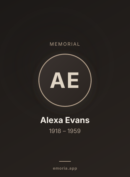 Memorial portrait of Alexa Evans