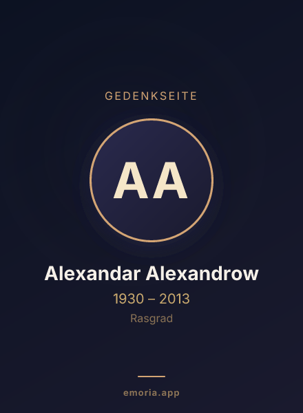 Gedenkportrait von Alexandar Alexandrow