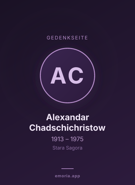 Gedenkportrait von Alexandar Chadschichristow