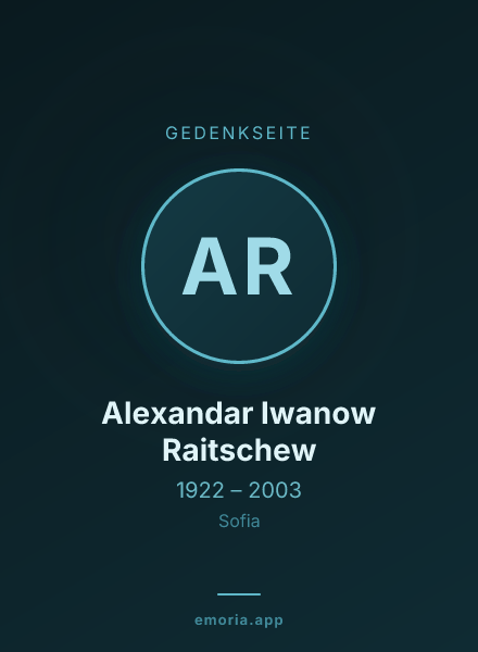 Gedenkportrait von Alexandar Iwanow Raitschew