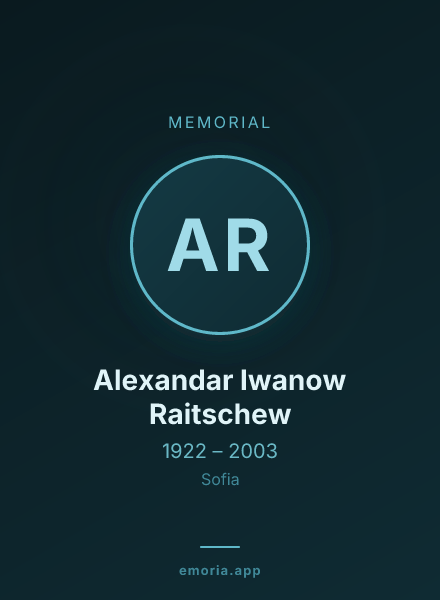 Memorial portrait of Alexandar Iwanow Raitschew