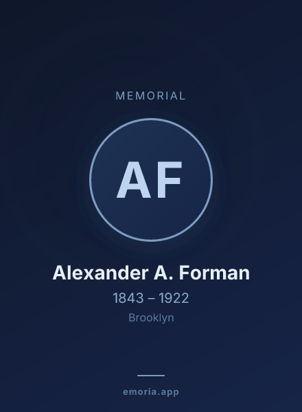 Memorial portrait of Alexander A. Forman