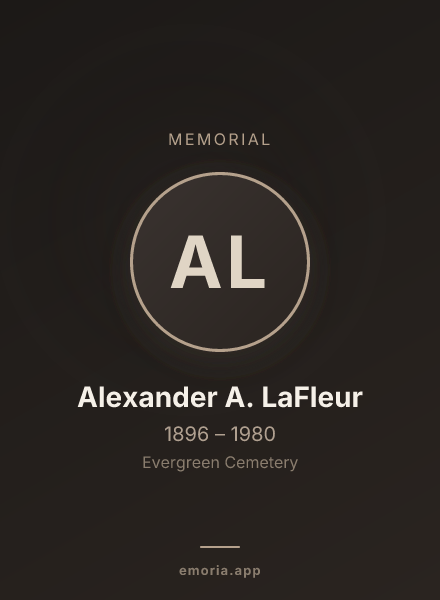 Memorial portrait of Alexander A. LaFleur