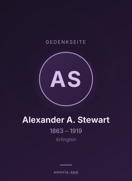 Gedenkportrait von Alexander A. Stewart
