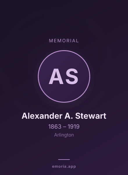 Memorial portrait of Alexander A. Stewart