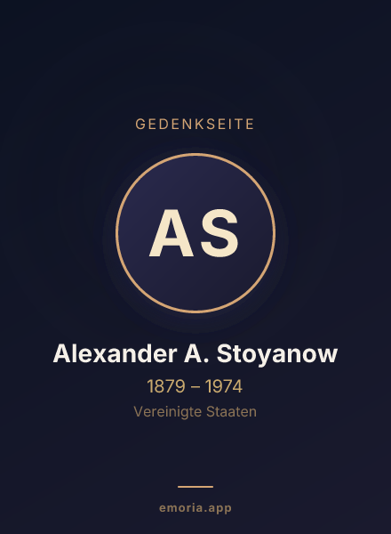 Gedenkportrait von Alexander A. Stoyanow