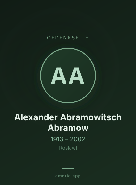 Gedenkportrait von Alexander Abramowitsch Abramow