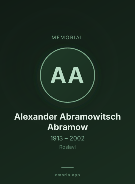 Memorial portrait of Alexander Abramowitsch Abramow