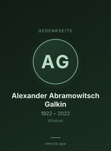Gedenkportrait von Alexander Abramowitsch Galkin