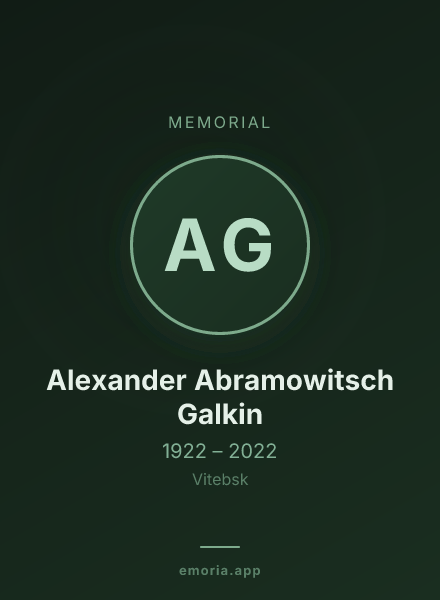 Memorial portrait of Alexander Abramowitsch Galkin