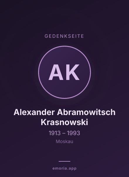 Gedenkportrait von Alexander Abramowitsch Krasnowski