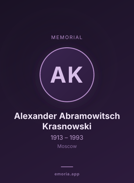 Memorial portrait of Alexander Abramowitsch Krasnowski
