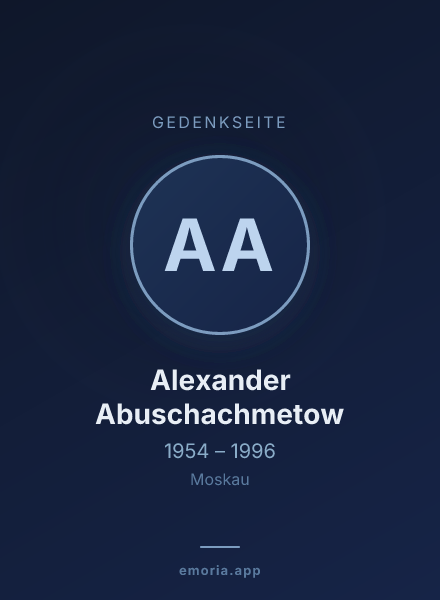 Gedenkportrait von Alexander Abuschachmetow
