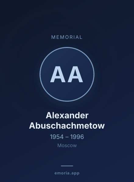Memorial portrait of Alexander Abuschachmetow