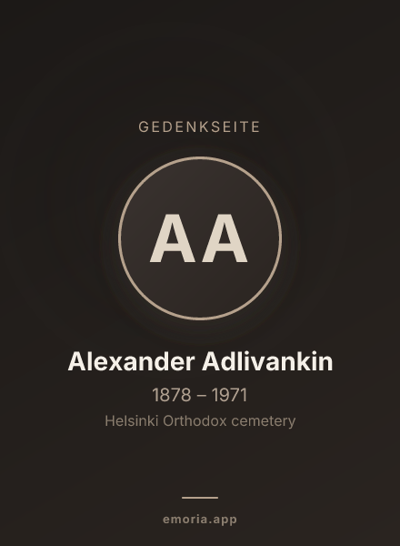 Gedenkportrait von Alexander Adlivankin