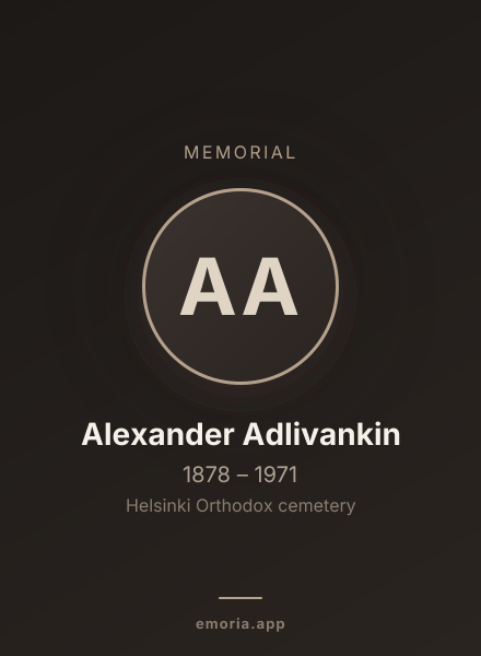 Memorial portrait of Alexander Adlivankin