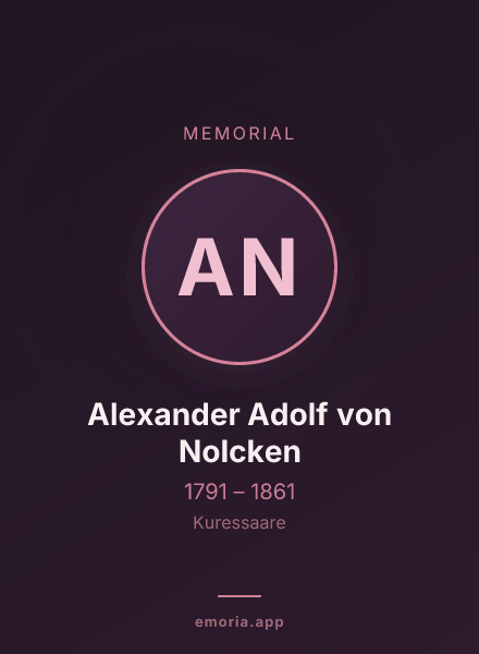 Memorial portrait of Alexander Adolf von Nolcken