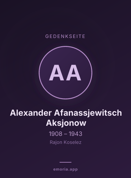 Gedenkportrait von Alexander Afanassjewitsch Aksjonow