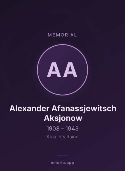 Memorial portrait of Alexander Afanassjewitsch Aksjonow