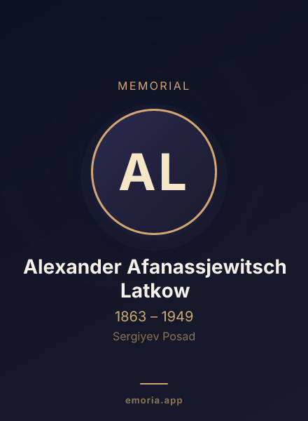 Memorial portrait of Alexander Afanassjewitsch Latkow