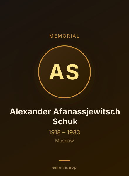Memorial portrait of Alexander Afanassjewitsch Schuk