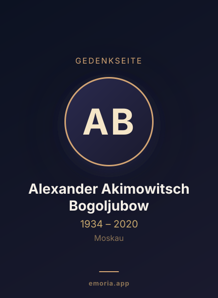 Gedenkportrait von Alexander Akimowitsch Bogoljubow