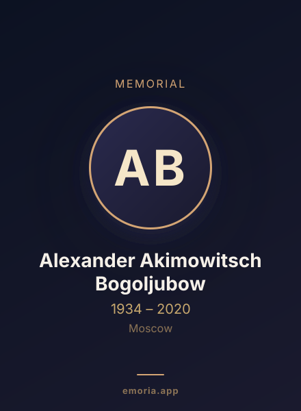 Memorial portrait of Alexander Akimowitsch Bogoljubow