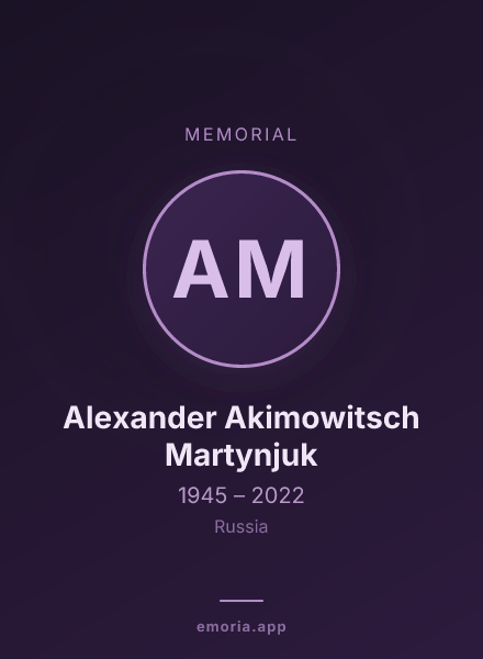Memorial portrait of Alexander Akimowitsch Martynjuk