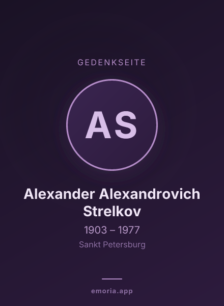 Gedenkportrait von Alexander Alexandrovich Strelkov