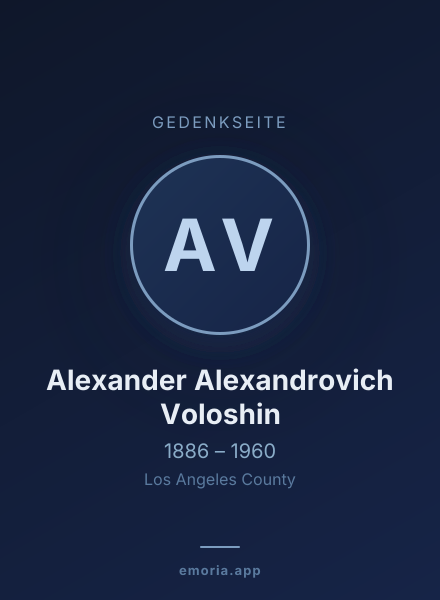 Gedenkportrait von Alexander Alexandrovich Voloshin