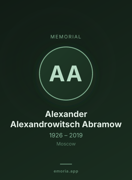 Memorial portrait of Alexander Alexandrowitsch Abramow