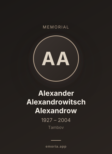 Memorial portrait of Alexander Alexandrowitsch Alexandrow