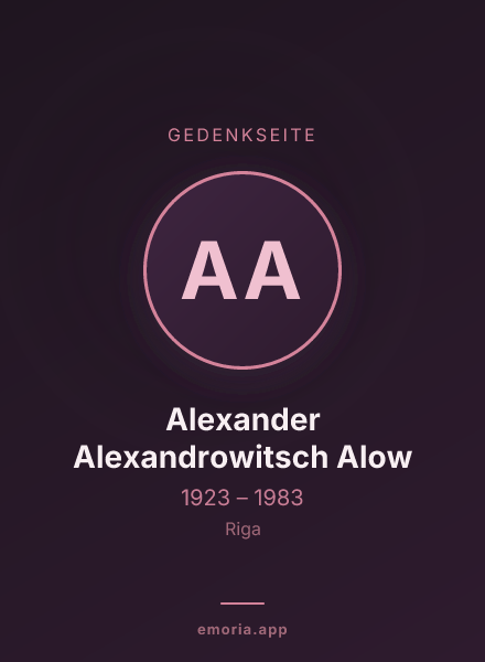 Gedenkportrait von Alexander Alexandrowitsch Alow