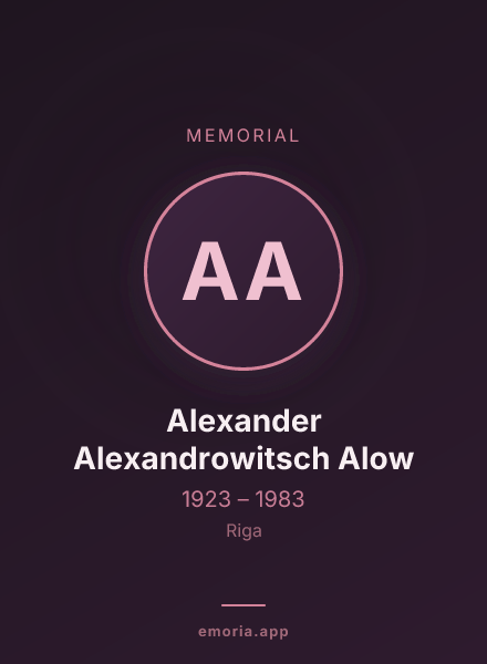 Memorial portrait of Alexander Alexandrowitsch Alow