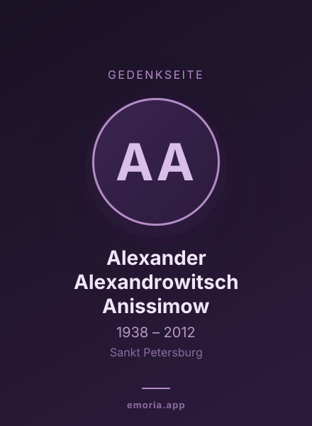 Gedenkportrait von Alexander Alexandrowitsch Anissimow