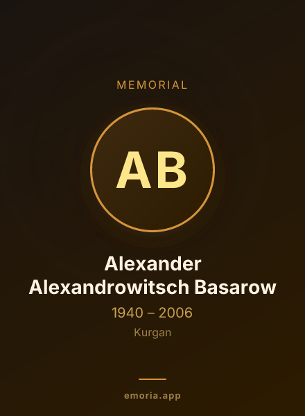 Memorial portrait of Alexander Alexandrowitsch Basarow
