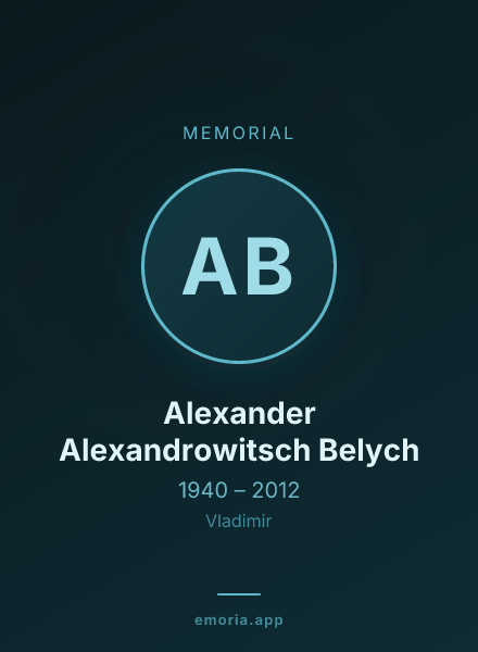 Memorial portrait of Alexander Alexandrowitsch Belych