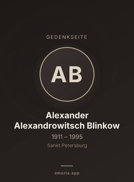 Gedenkportrait von Alexander Alexandrowitsch Blinkow