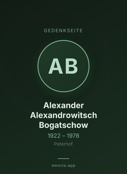 Gedenkportrait von Alexander Alexandrowitsch Bogatschow