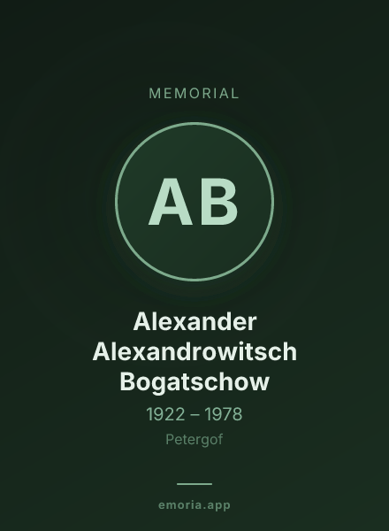 Memorial portrait of Alexander Alexandrowitsch Bogatschow