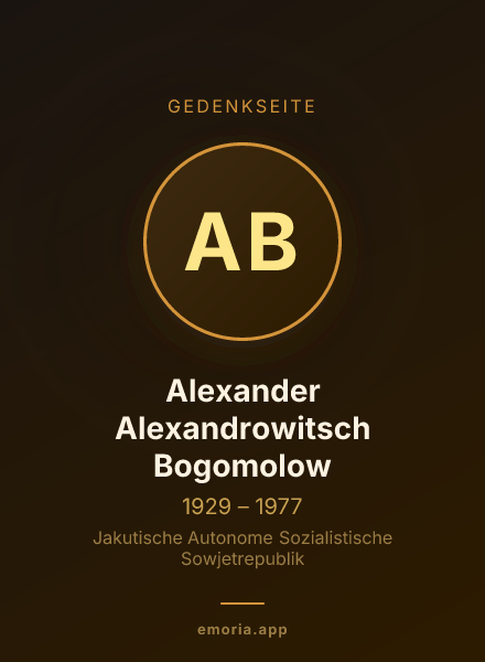 Gedenkportrait von Alexander Alexandrowitsch Bogomolow