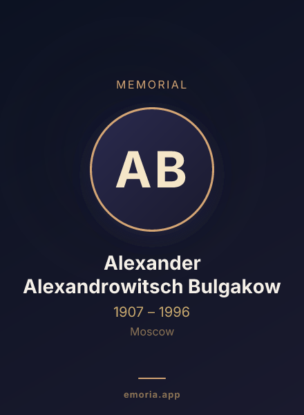 Memorial portrait of Alexander Alexandrowitsch Bulgakow