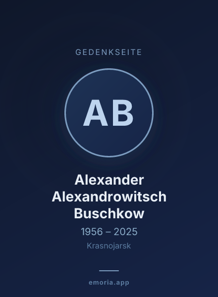 Gedenkportrait von Alexander Alexandrowitsch Buschkow