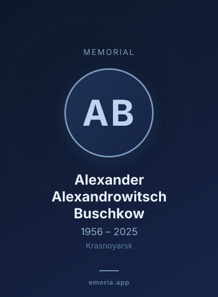 Memorial portrait of Alexander Alexandrowitsch Buschkow