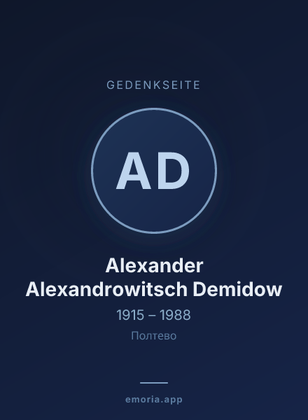 Gedenkportrait von Alexander Alexandrowitsch Demidow